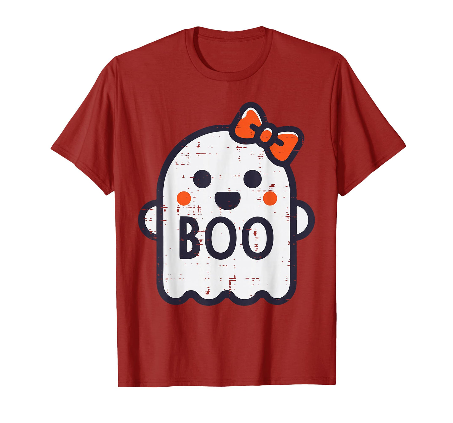 Halloween Ghost Boo Ribbon Cute Costume Girls Kids Women T-Shirt