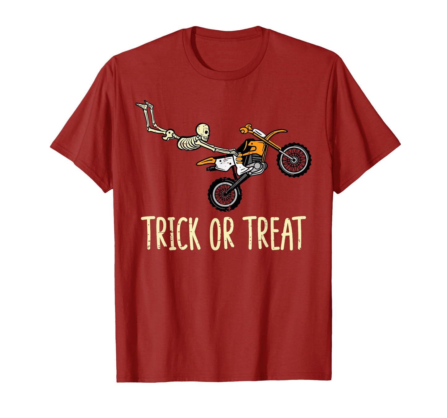 Skeleton Motocross Seat Grab Stunt Halloween Horror Funny T-Shirt