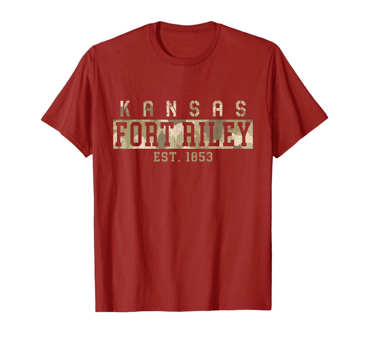 Fort Riley Kansas 1st Infantry Division Camouflage Gift T-Shirt