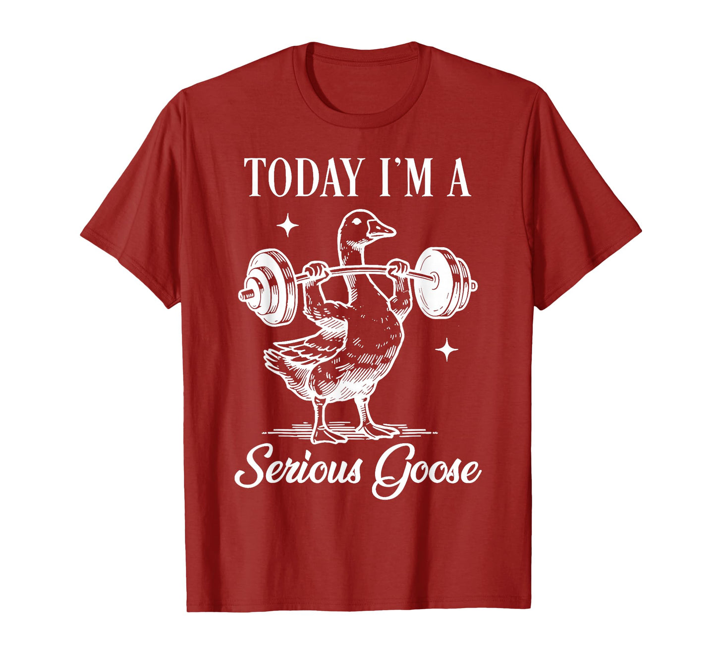 today i'm a serious goose funny lifting weights gym fitness T-Shirt