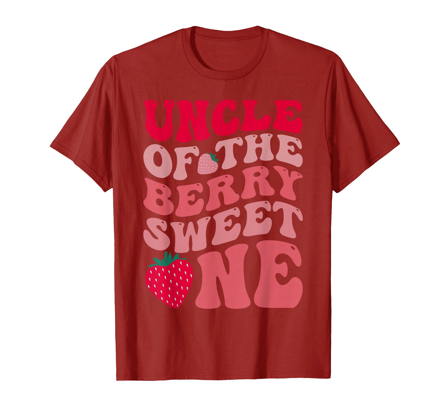 Uncle Of The Berry Sweet One Strawberry First Birthday T-Shirt