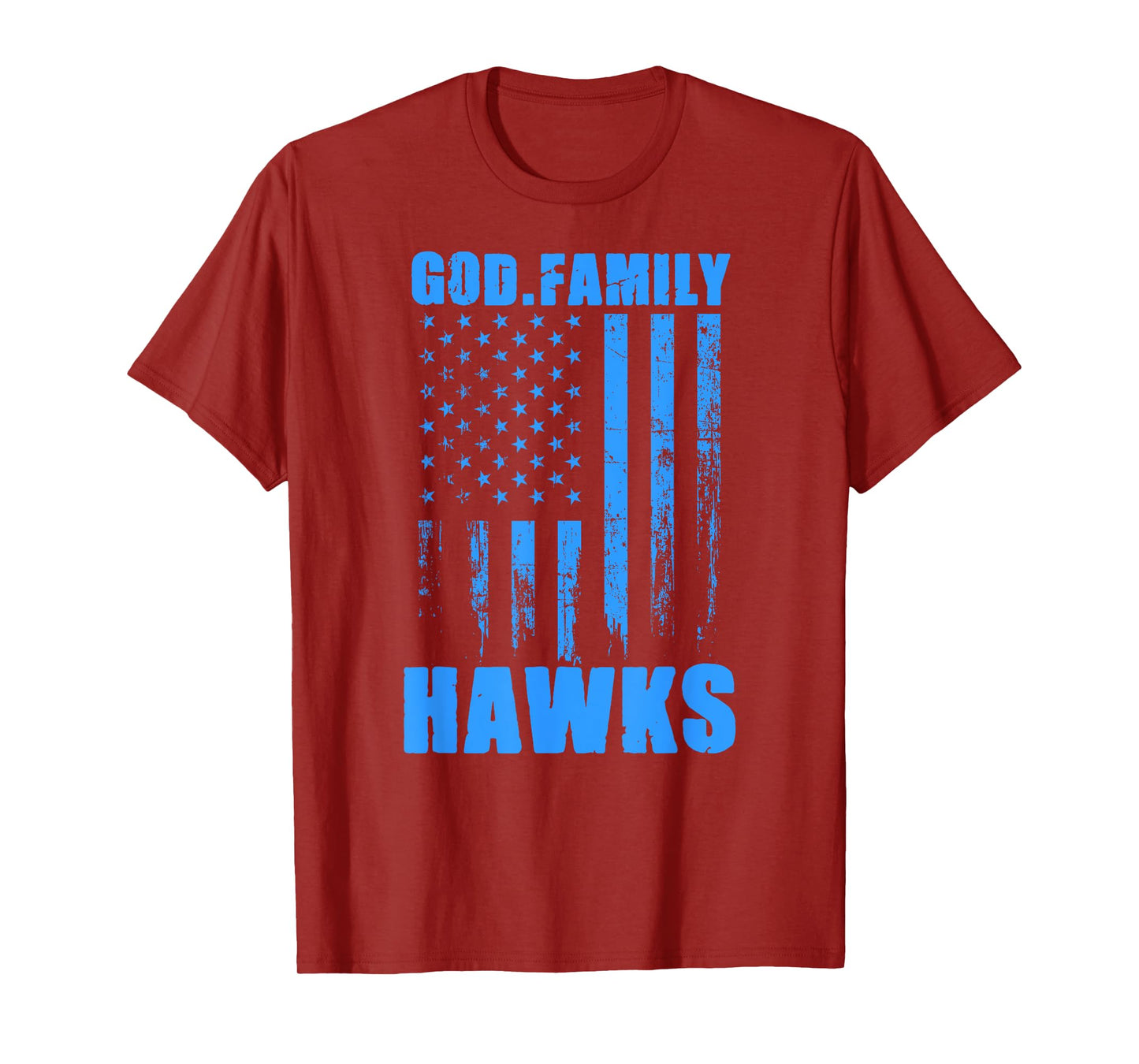 Hanover Hawks God. Family. Vintage USA Flag T-Shirt