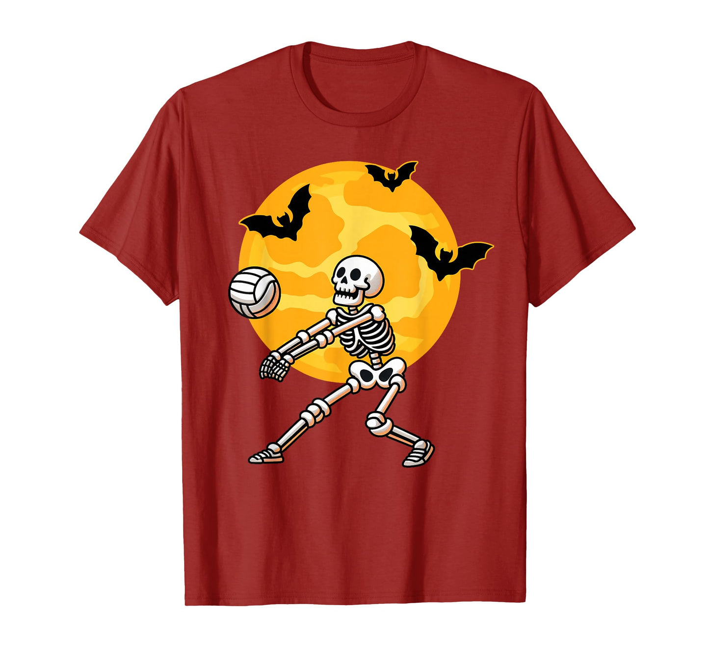 Volleyball Skeleton Halloween Men Boys Volleyball Player T-Shirt