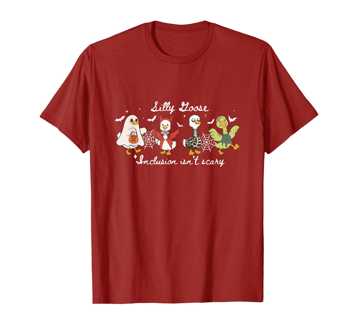 Silly Goose Inclusion Isn't Scary Halloween Goose Witch T-Shirt