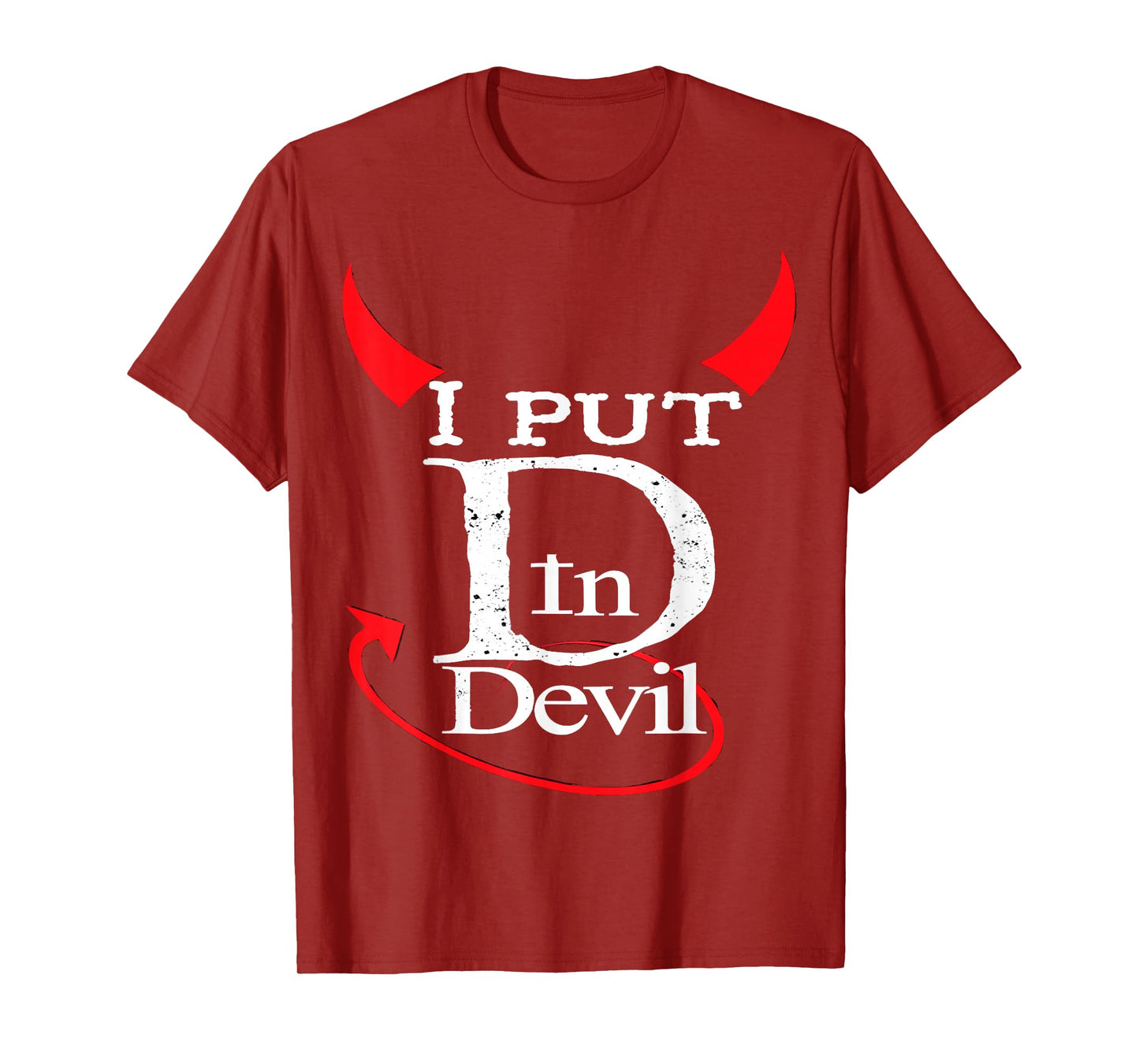 I Put D In Devil Funny Halloween Matching Couple Costume T-Shirt