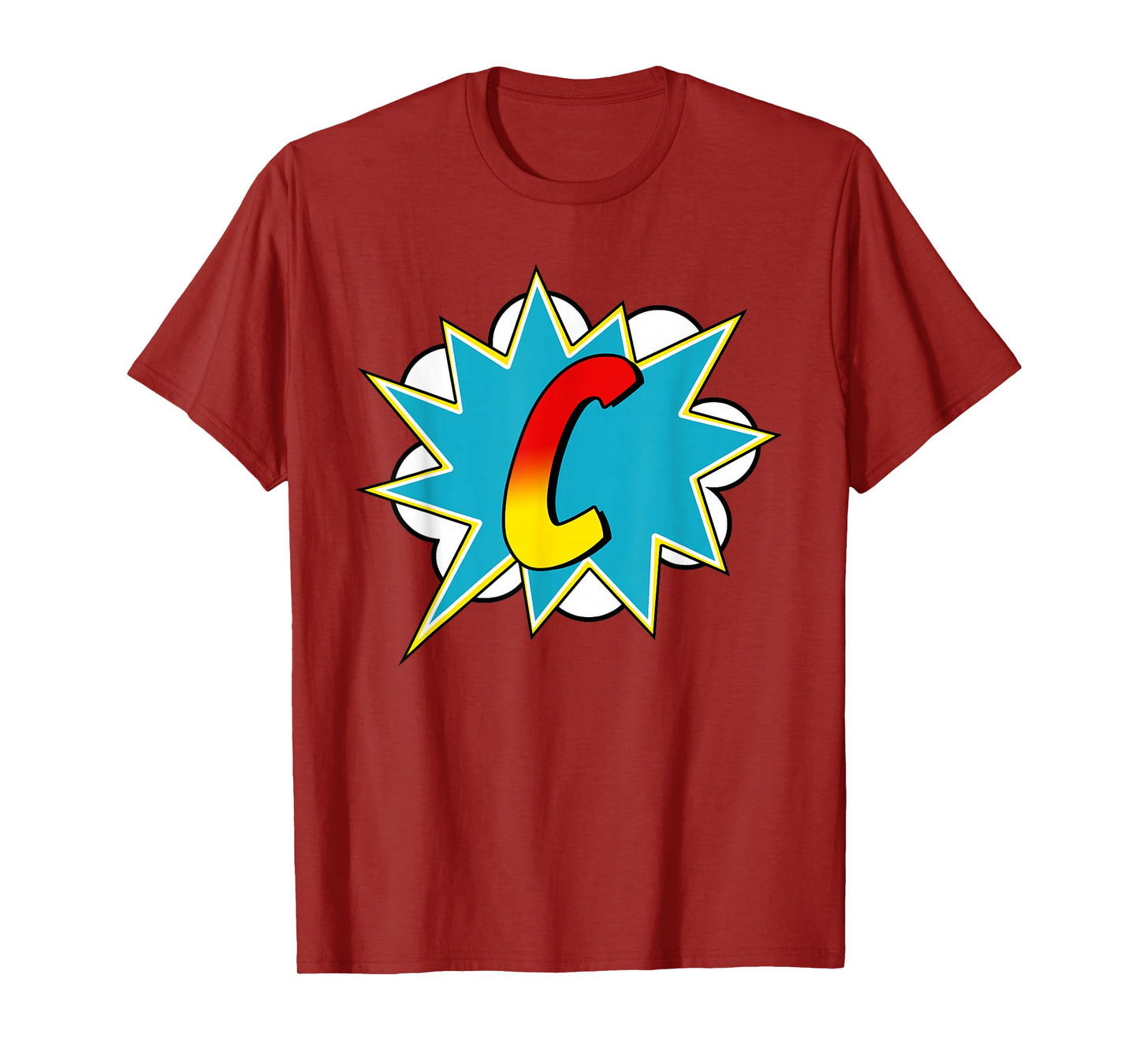 Letter C Superhero Name Comic Letter Retro Costume T-Shirt