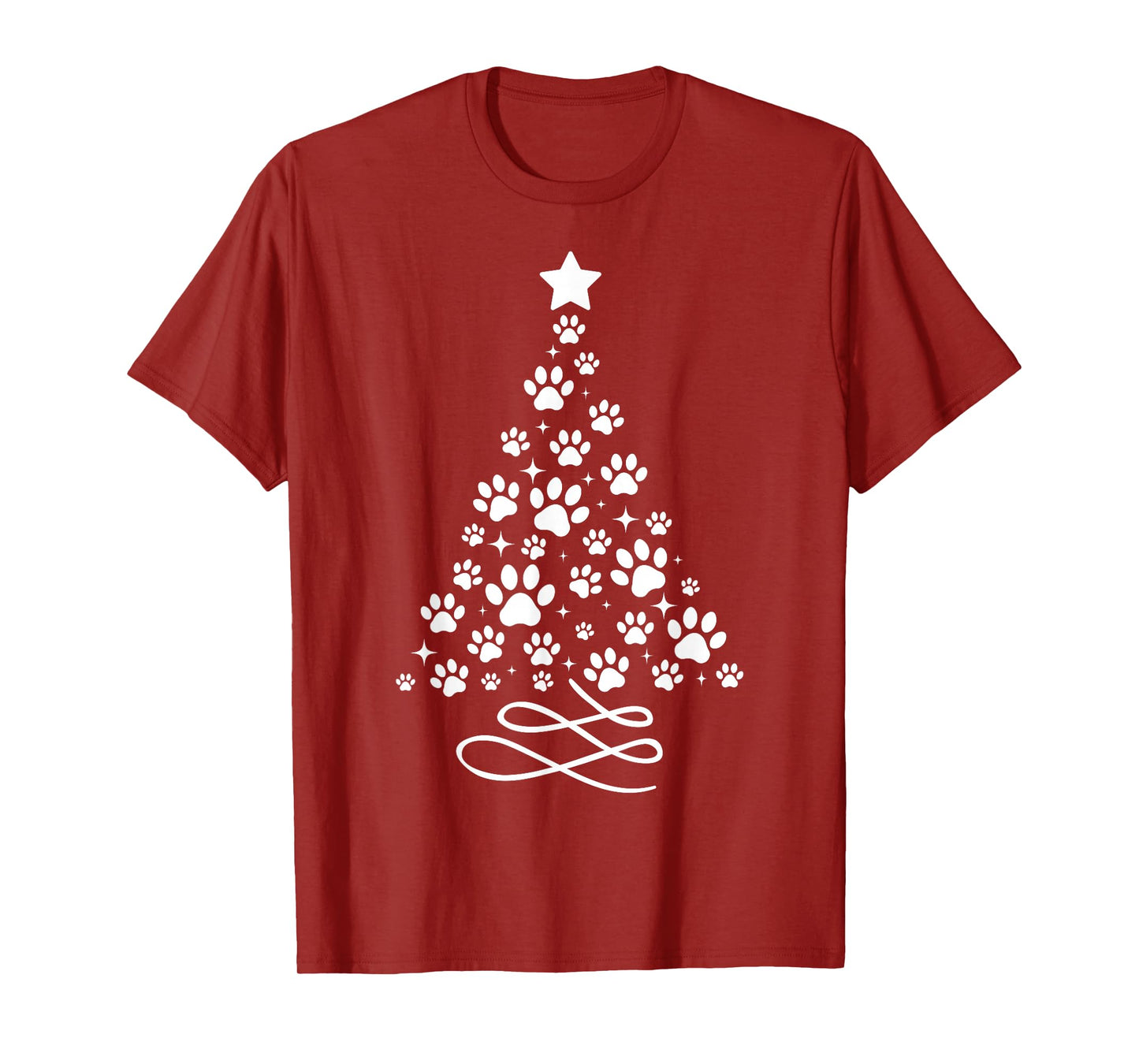 Dog Paw Christmas Tree Pajamas Holiday Dog Family Xmas T-Shirt
