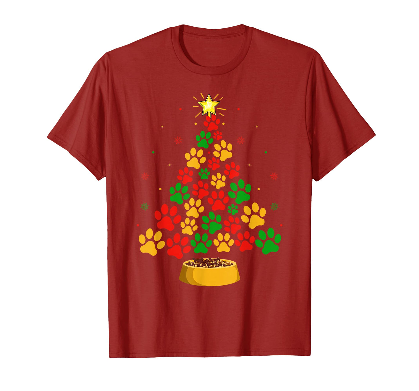 Dog Paw Christmas Tree Holiday Puppy Dog Family Xmas Pajamas T-Shirt