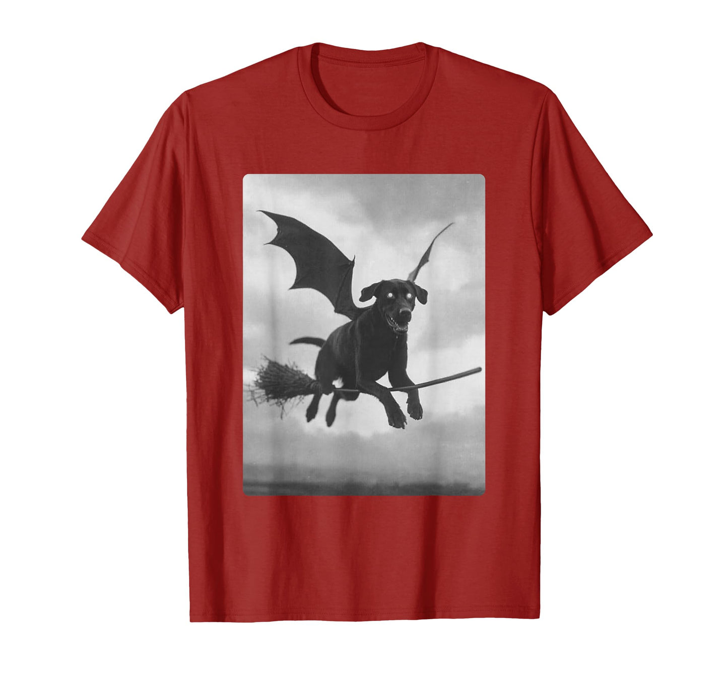 Labrador Retriever Witch with Bat Wings Spooky Halloween Dog T-Shirt