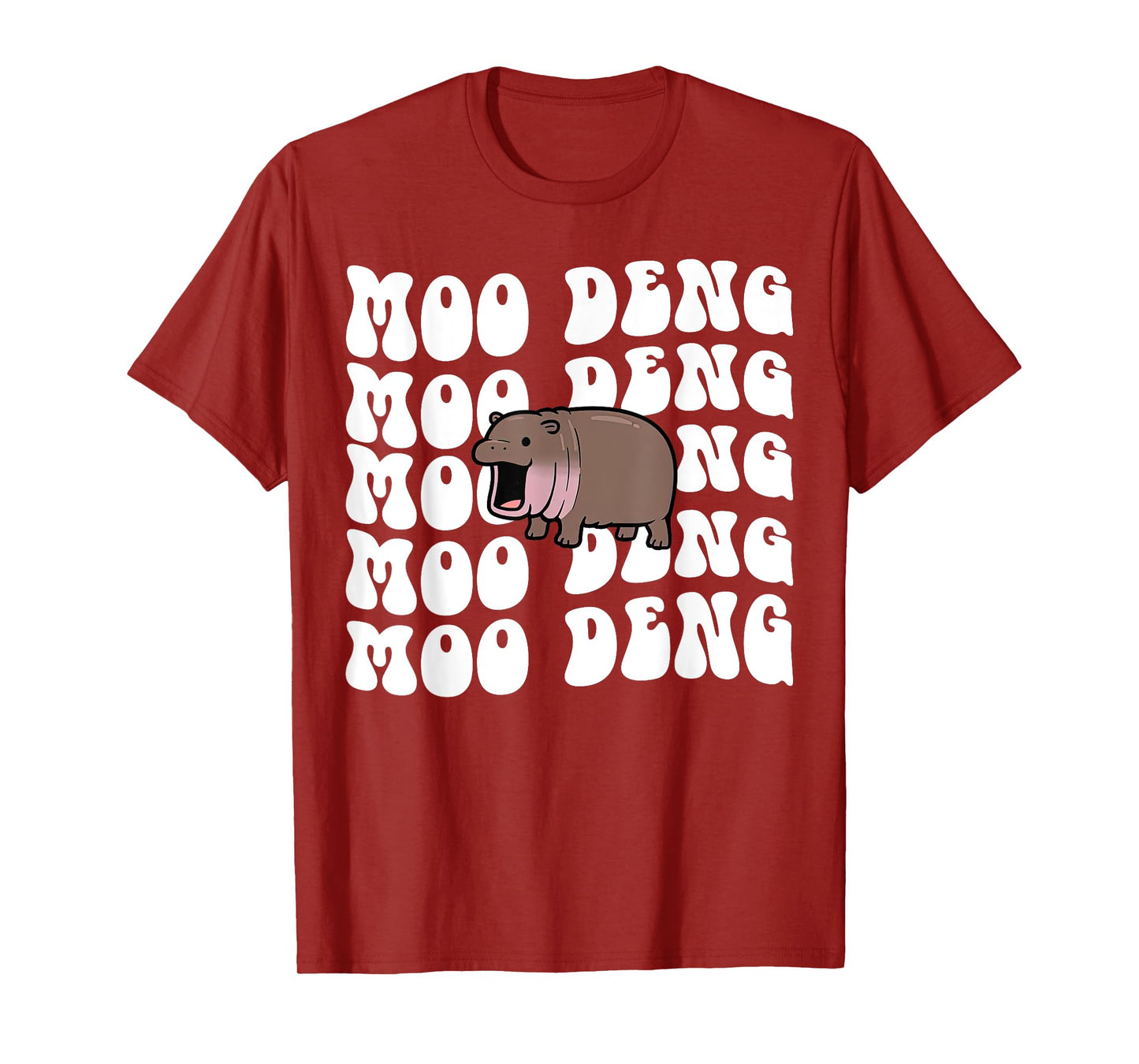 Funny Moo Deng The Cute Baby Hippo Thai Costume Women Kids T-Shirt