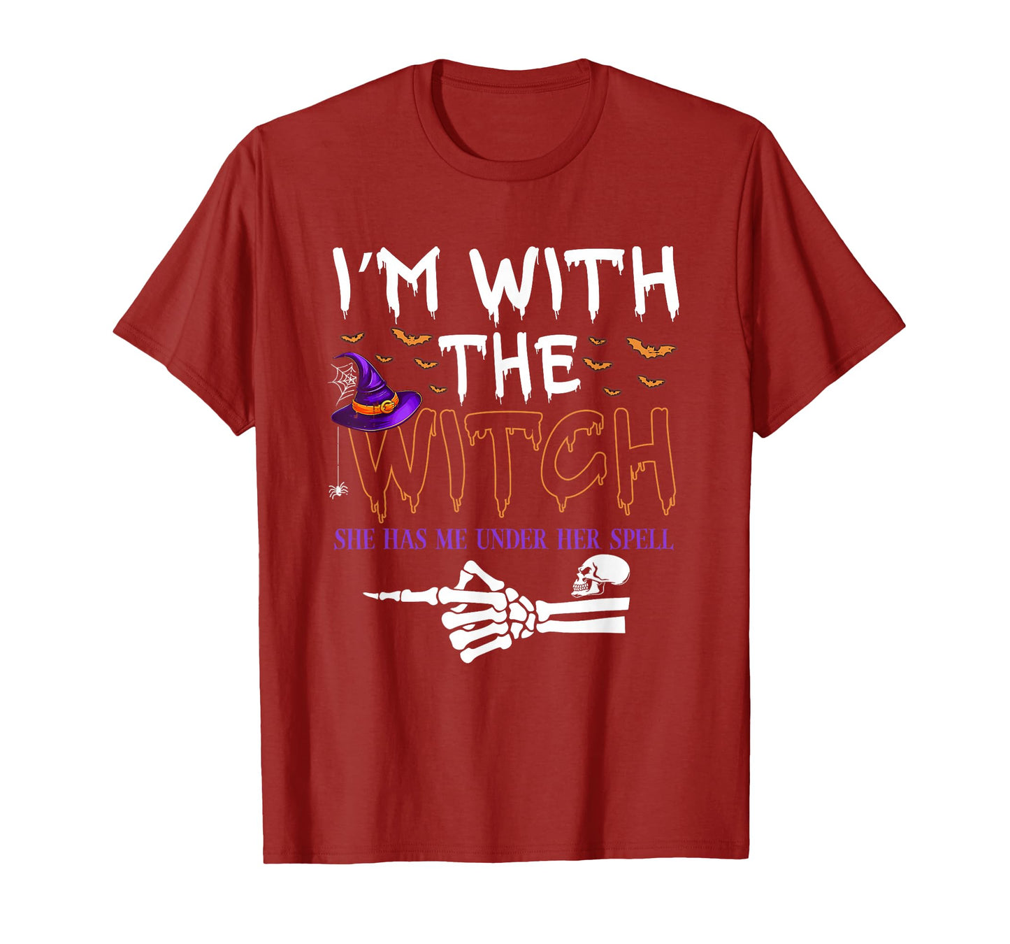 I'm with The Witch Funny Halloween Couple Costume Party T-Shirt