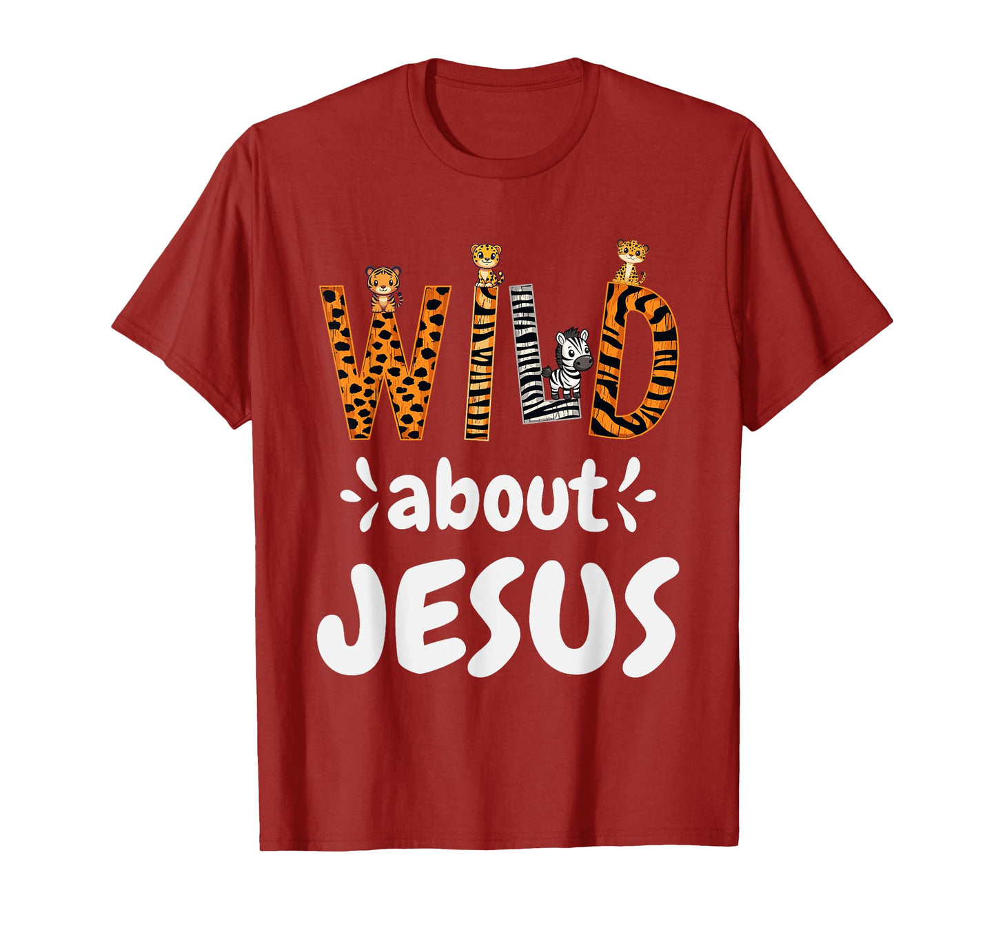 Jesus Accessories & Designs Wild About Jesus Christian T-Shirt, Unisex-Adults & Kids, Black, Small, Short Sleeve, T-Shirt