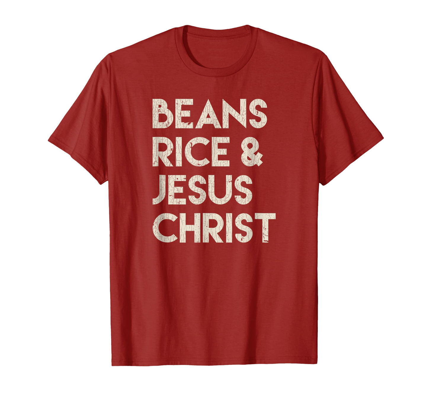 Vintage Retro Beans Rice & Jesus Christ T-Shirt