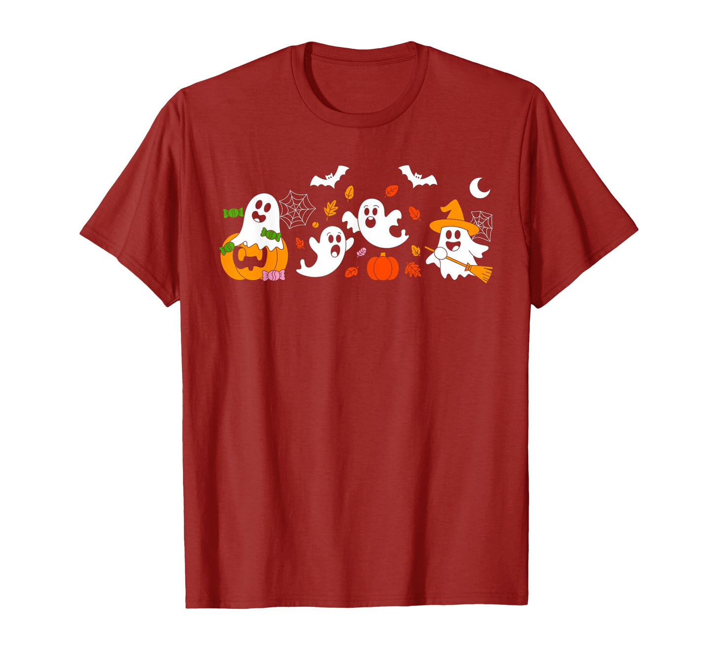 Cute Ghost Drinking Coffee Halloween Fall Ghost Book Reading T-Shirt