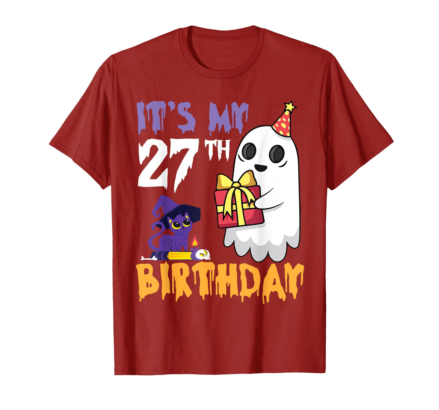 Funny Ghost It's My 27th Birthday Halloween Party Celebrate T-Shirt