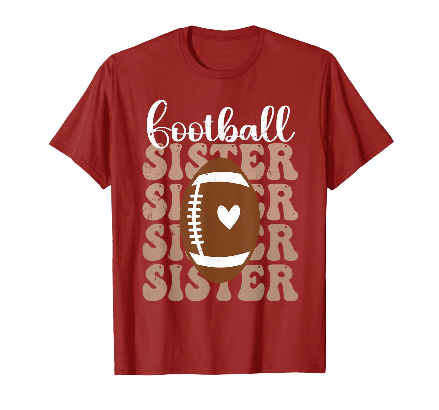 Football Sister Vintage Sport Lover Sister Mothers Day T-Shirt