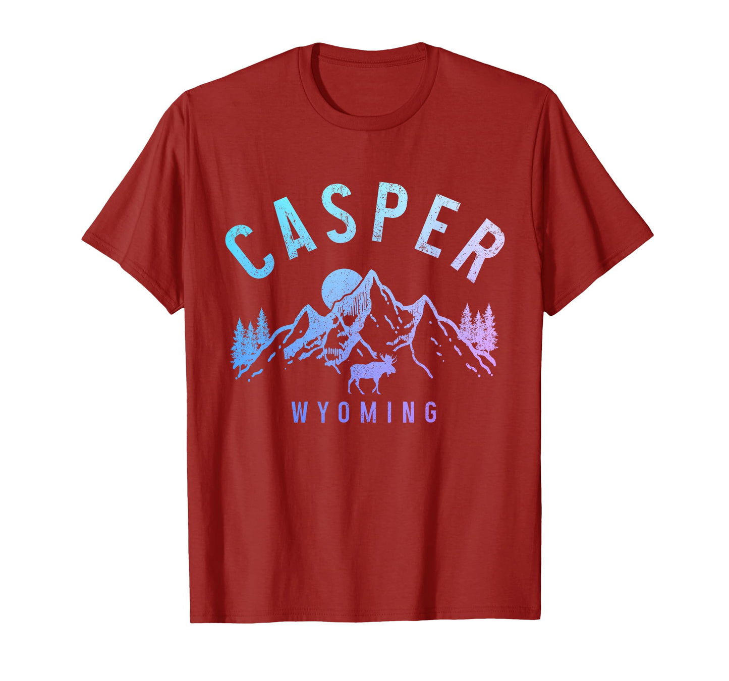 Casper Wyoming Vintage Mountains Moose Nature Lover T-Shirt