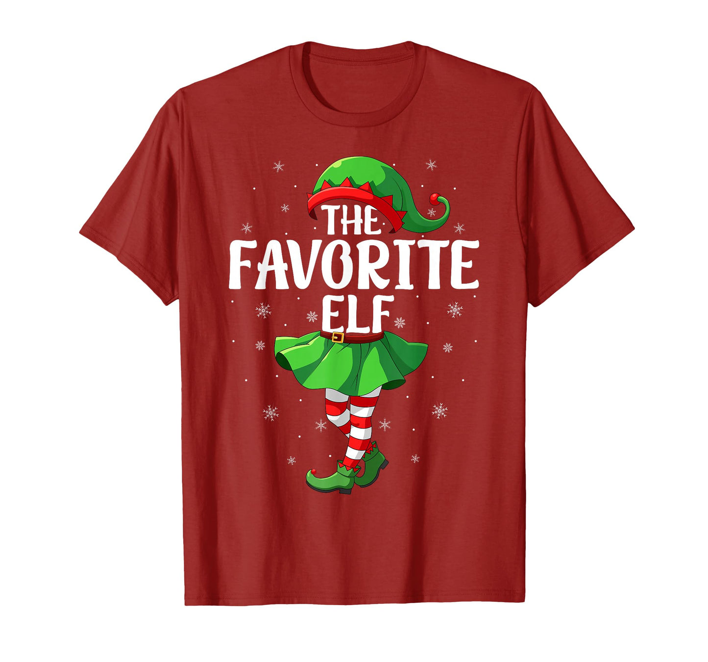 Favorite Elf Christmas Girls Women Elf Squad Xmas Family T-Shirt