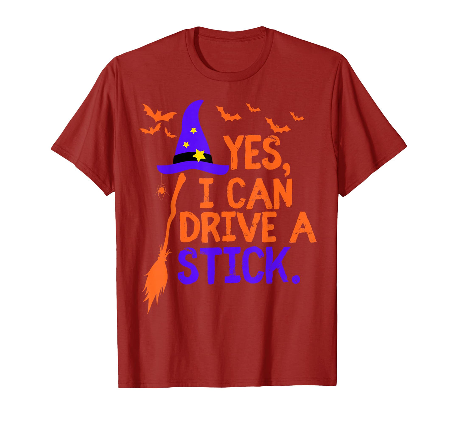 Funny Yes I Can Drive A Stick Witch for Women Cute Halloween T-Shirt