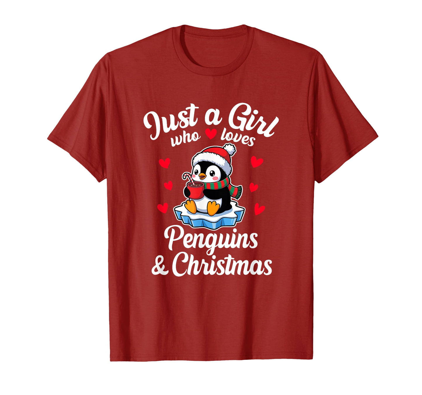 Just a Girl Who Loves Penguins and Christmas T-Shirt