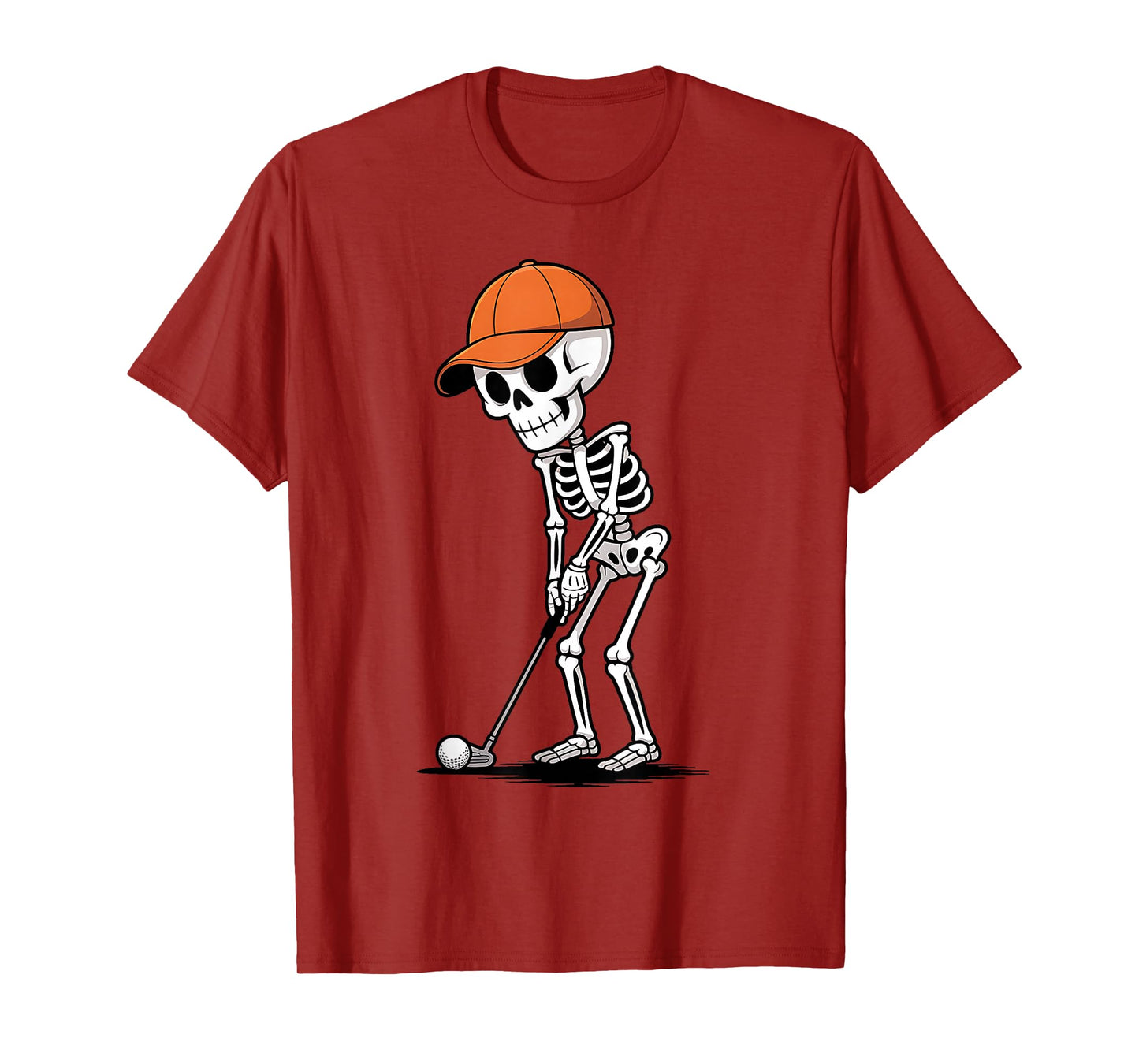 Skeleton Golf Halloween Golfer Golf Player Funny Men Dad T-Shirt
