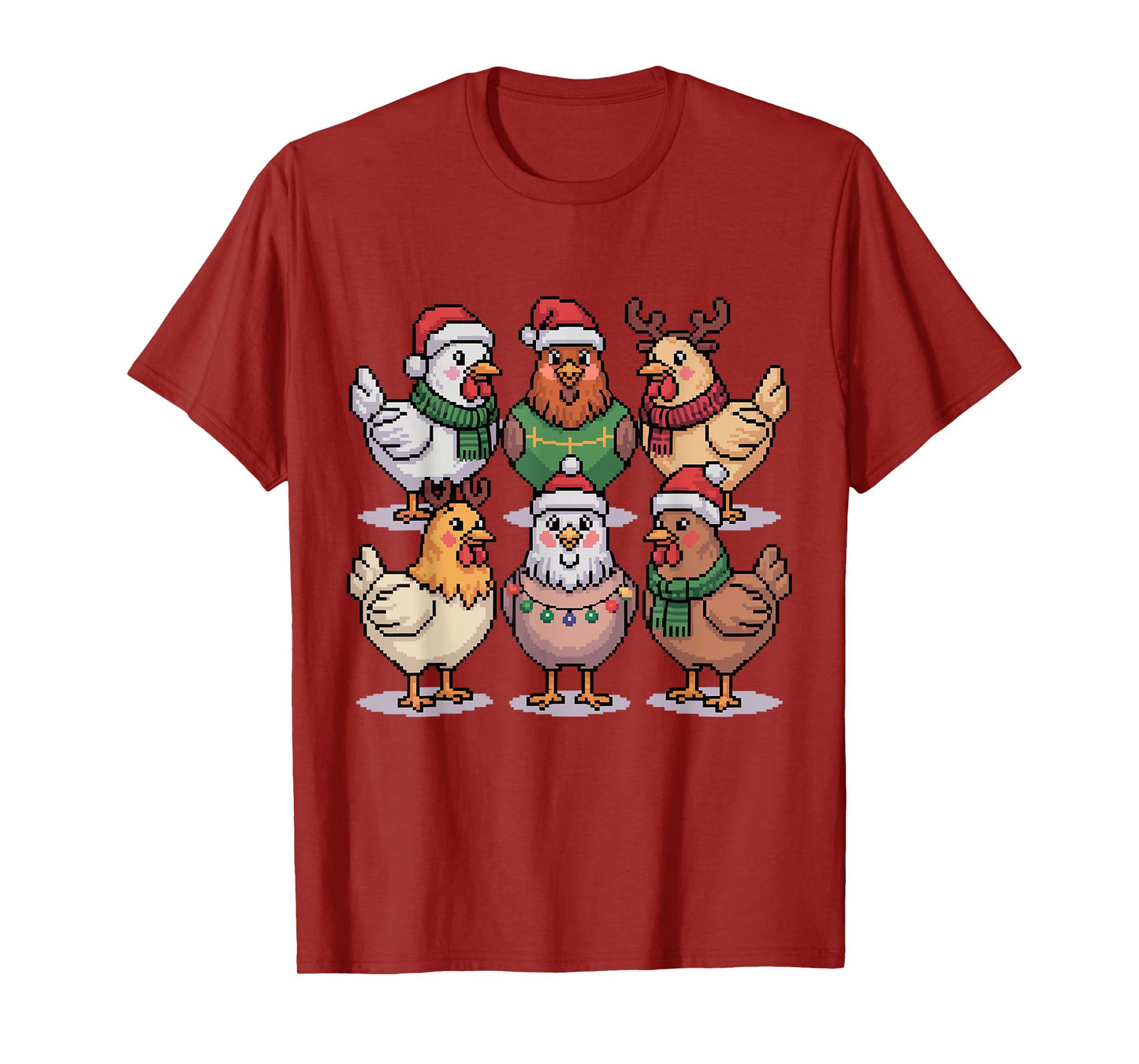 Christmas Lights Chicken Santa Funny Xmas Tree for Men Women T-Shirt