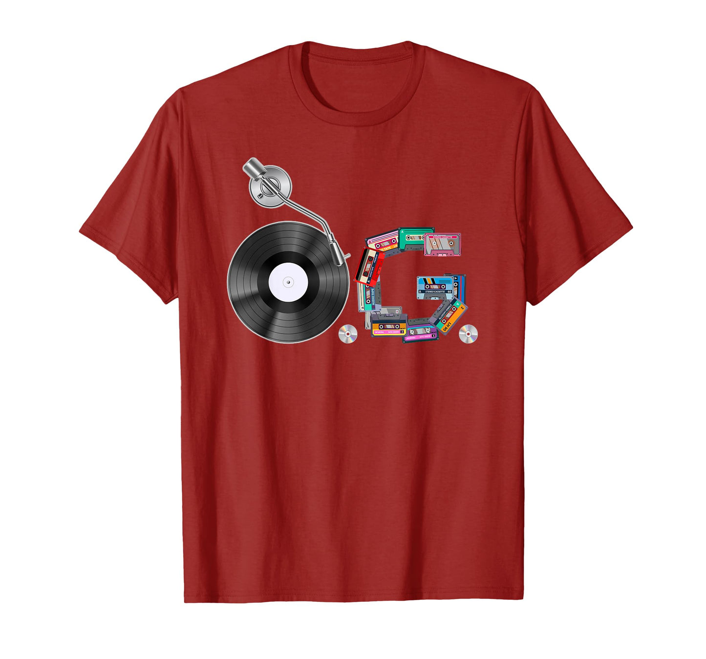 Old School OG Hip Hop Head Vinyl, CDs, Tapes 80s 90s Retro T-Shirt