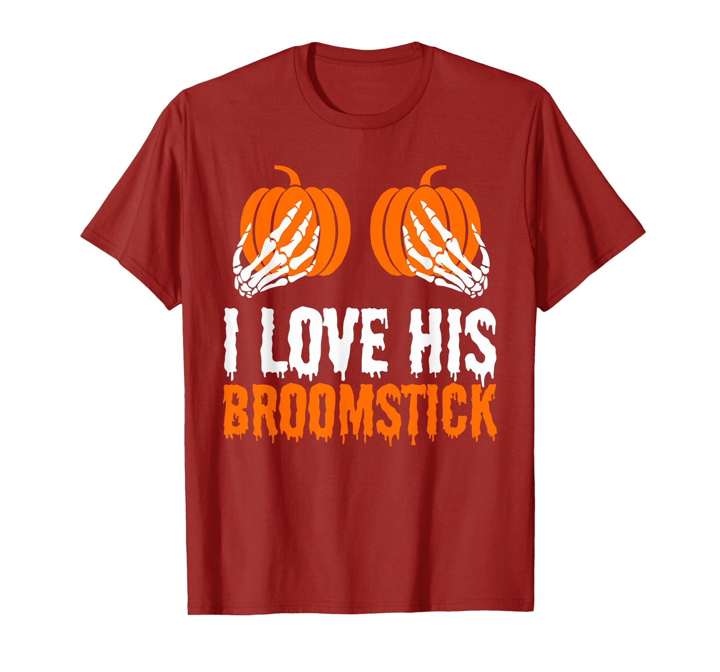 I Love His Broomstick I Love Her Pumpkins Halloween Couples T-Shirt