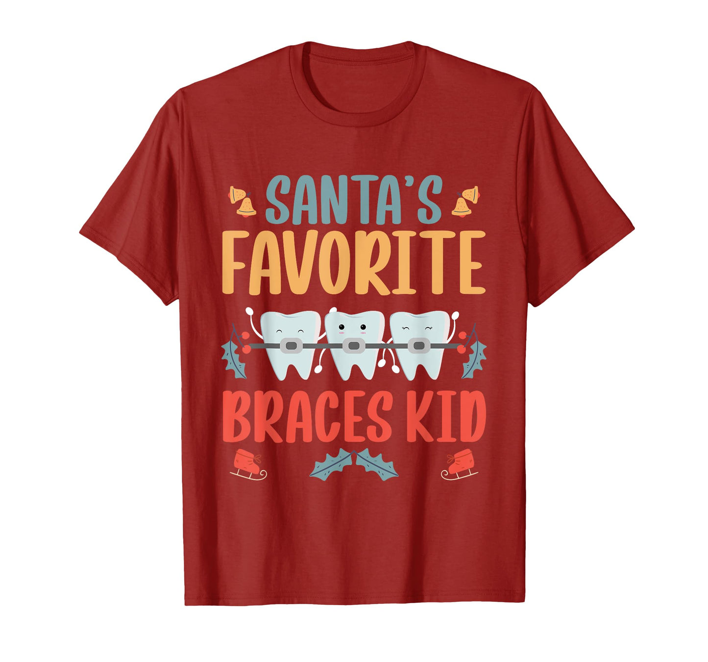 Santas Favorite Braces Kid Orthodontist Dentist T-Shirt