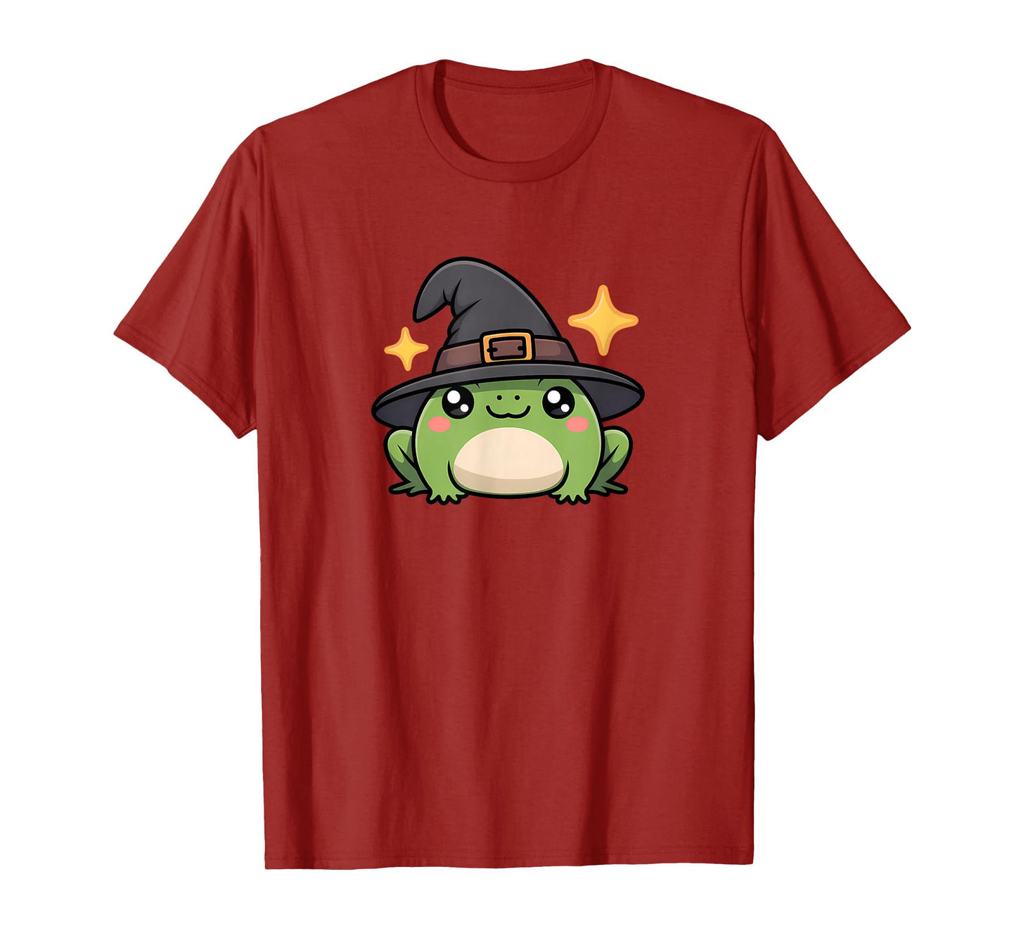 Frog Wearing Witch Hat Cute Animal Funny Haloween T-Shirt