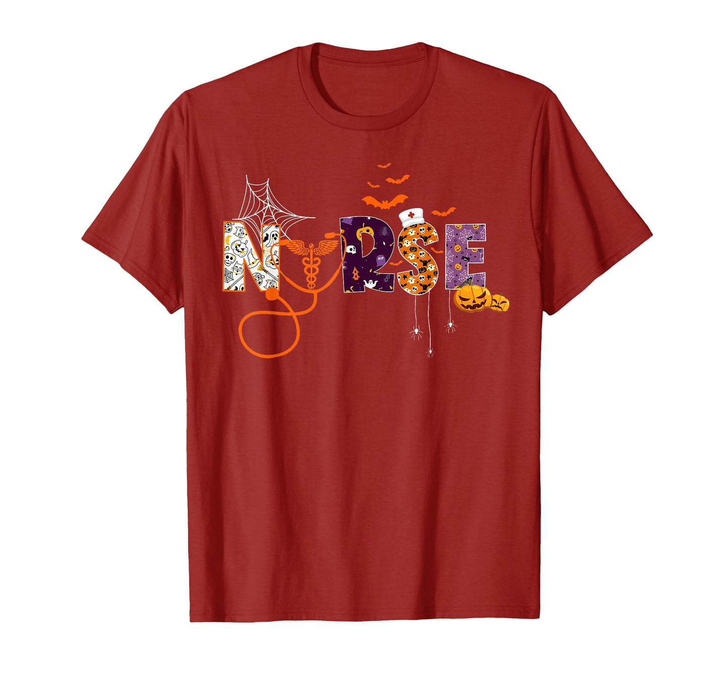 Halloween Nurse Nursing Cute Health Worker Halloween Pattern T-Shirt