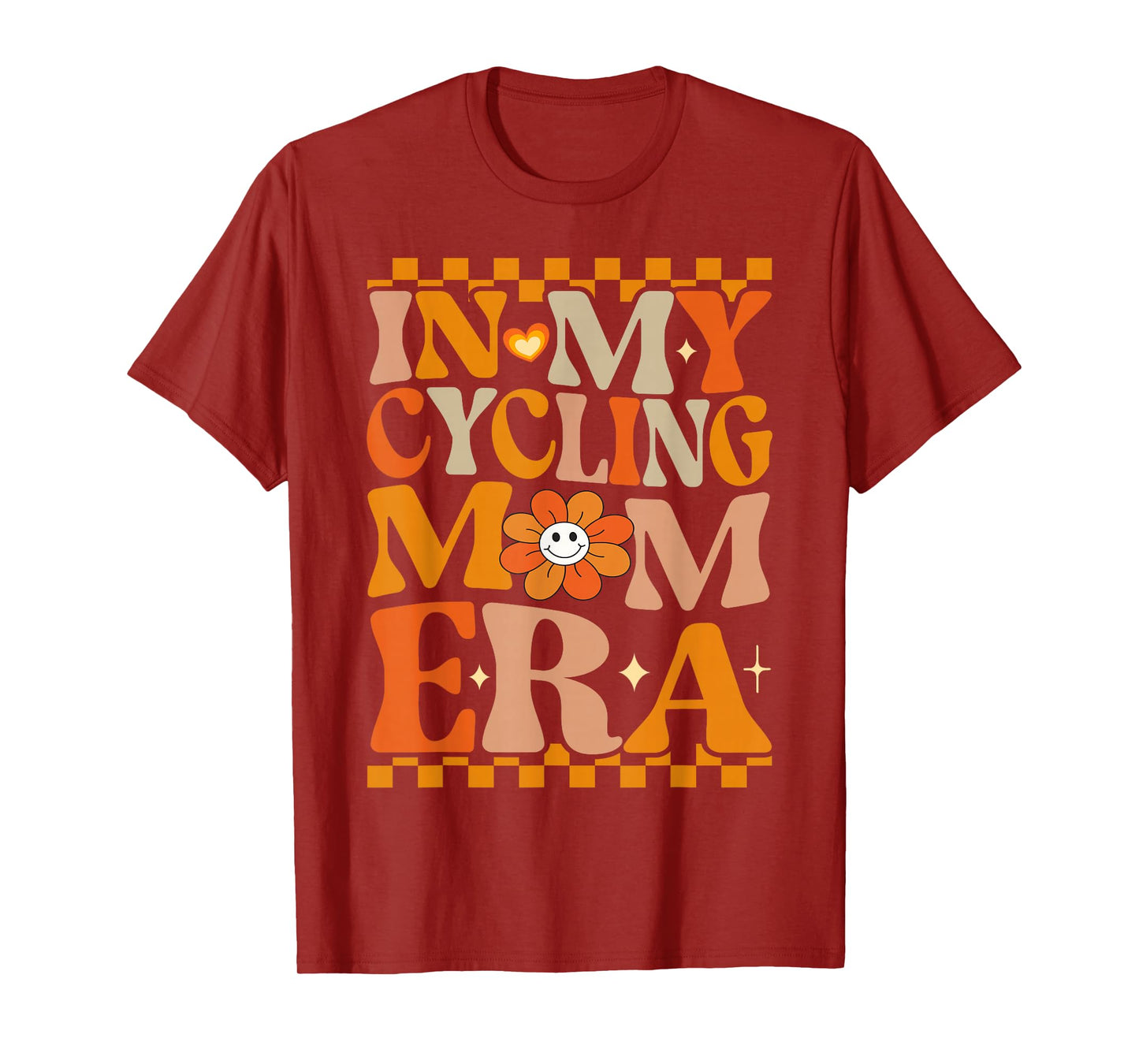 In My Cycling Mom Era | Retro Groovy Hippie Cycling T-Shirt