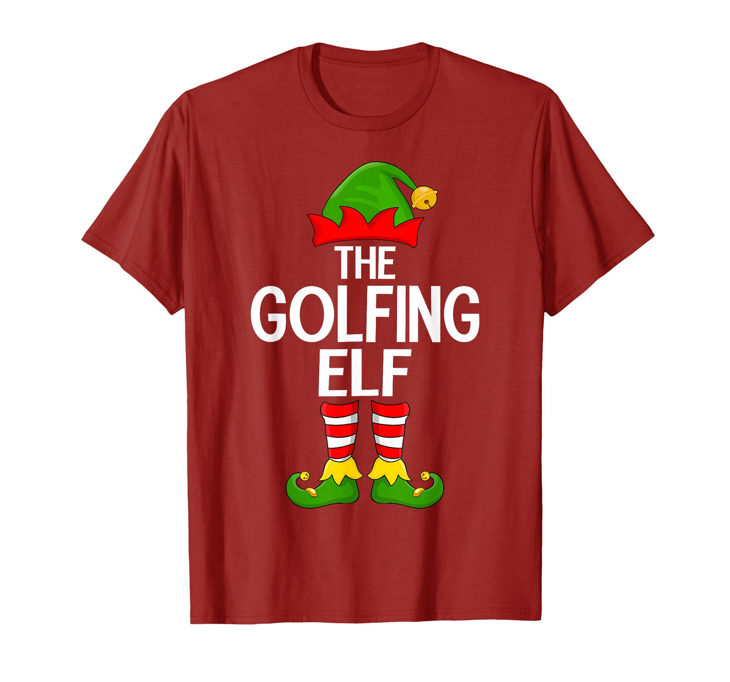 Golfing Elf Xmas Matching Family Elf Squad Christmas T-Shirt