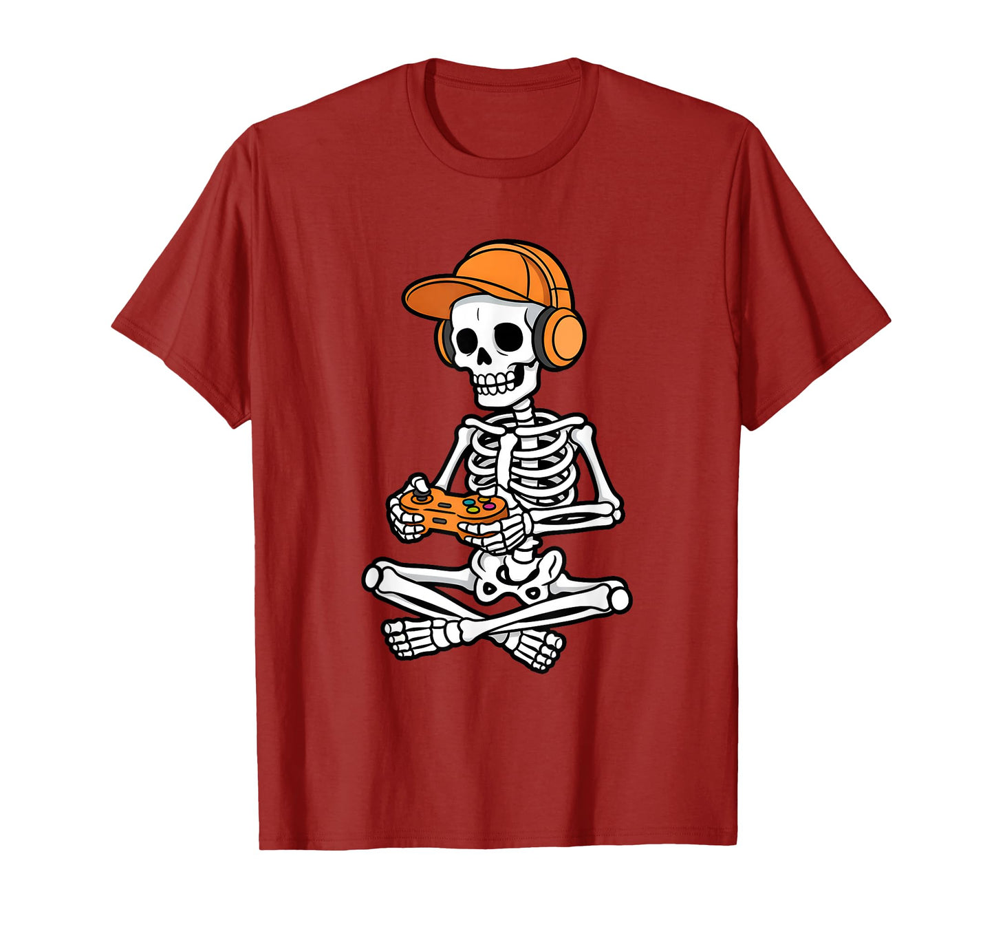 Halloween Skelton Gamer Video Gaming Funny Kids Boys Girls T-Shirt