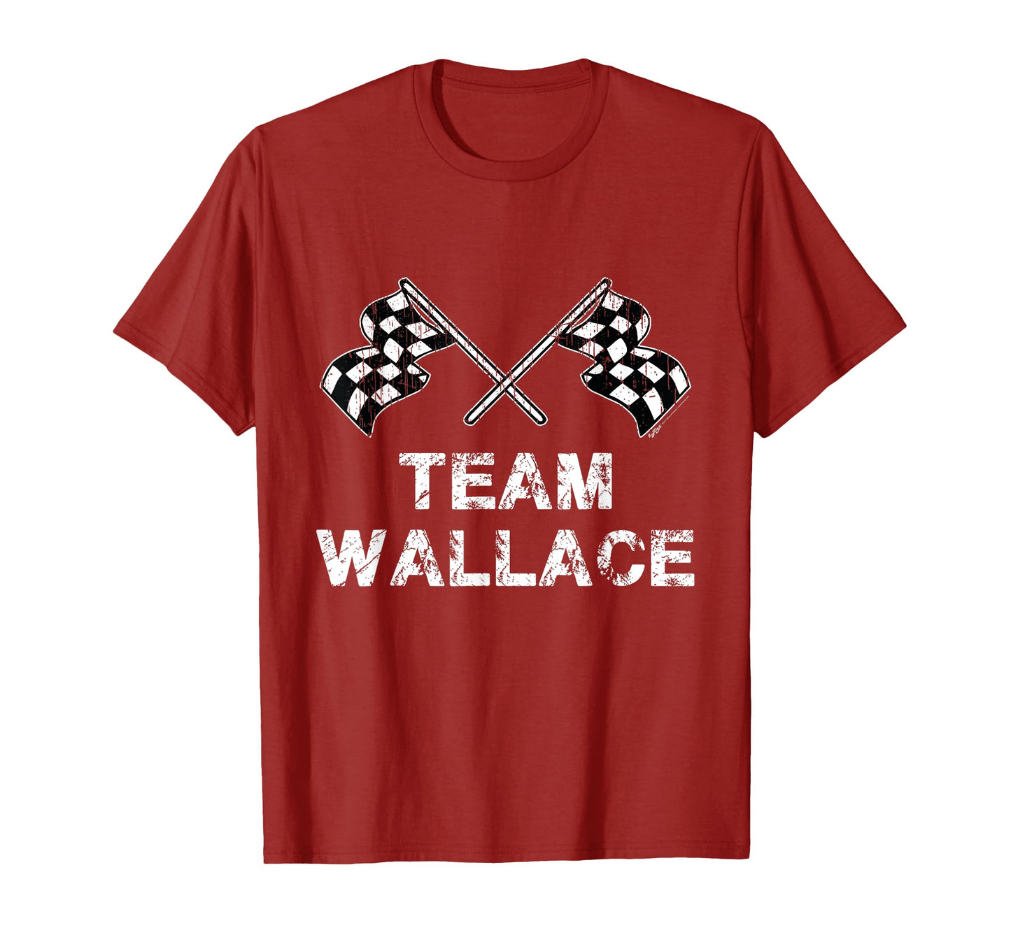 Vintage Team Wallace Family Checkered Flag Racing T-Shirt