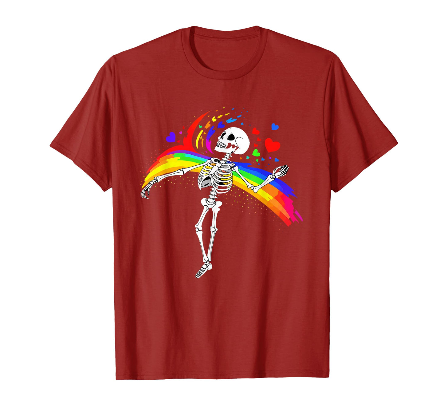 Skeleton LGBT-Q Pride Flag Lazy Halloween Costume Gay Ally T-Shirt