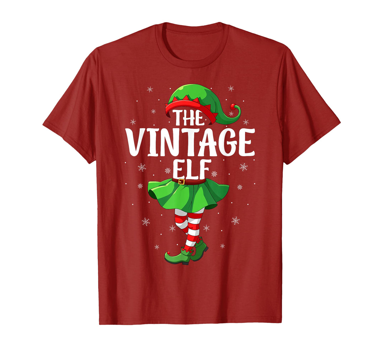 Vintage Elf Christmas Girls Women Elf Squad Xmas Family T-Shirt