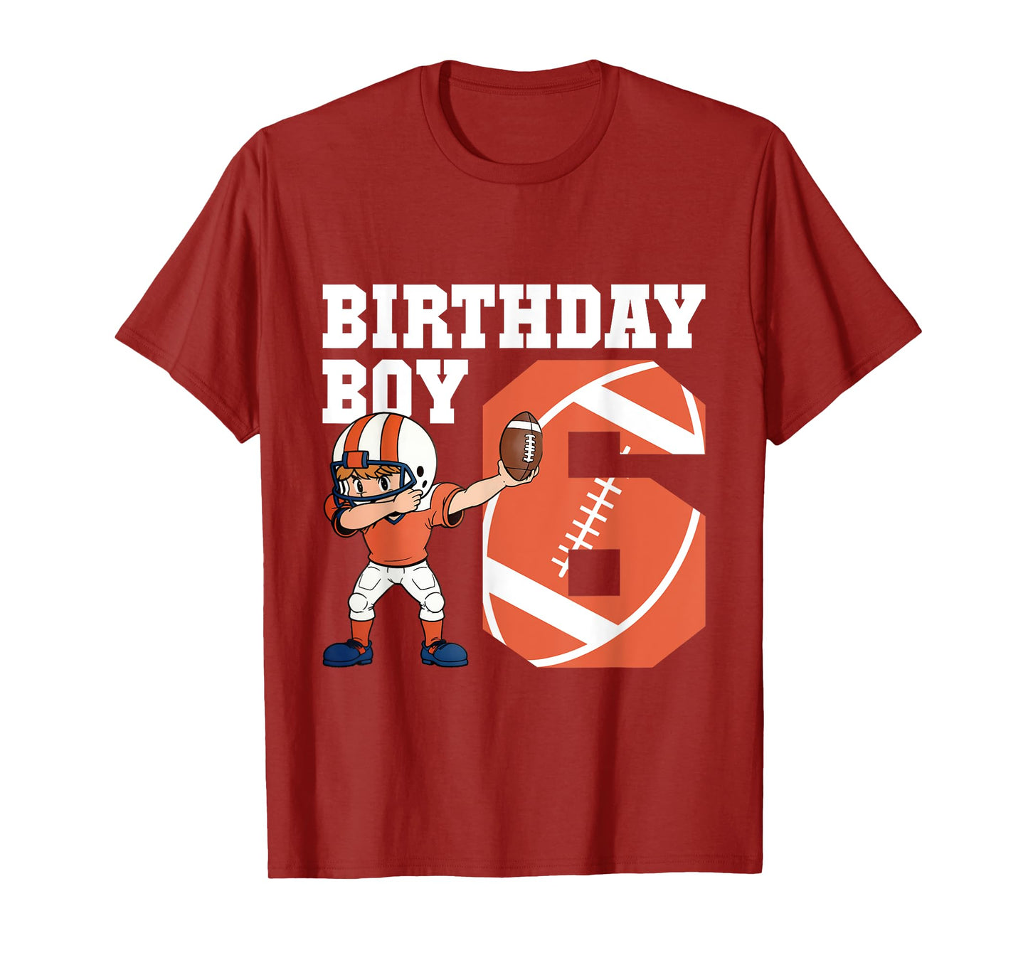 6th Birthday Boy Football Player Dabbing 6 Years Old Kids T-Shirt