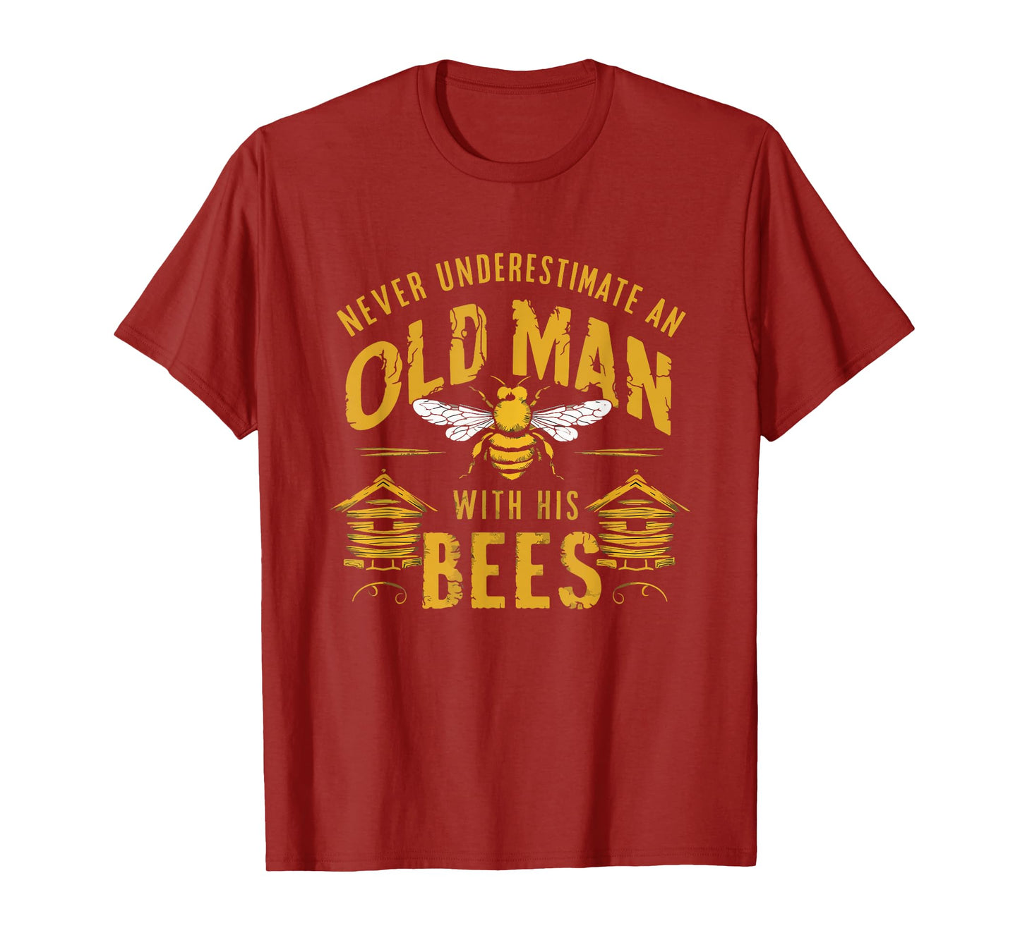 Vintage Never Underestimate An Old Man Beekeeper Funny T-Shirt