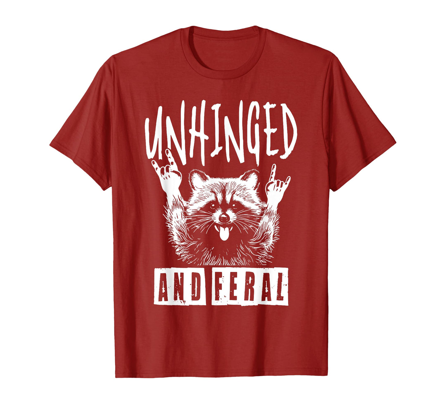 Raccoon Unhinged And Feral Retro Racoon Meme Street Cat Men Women Girls Kids T-Shirt
