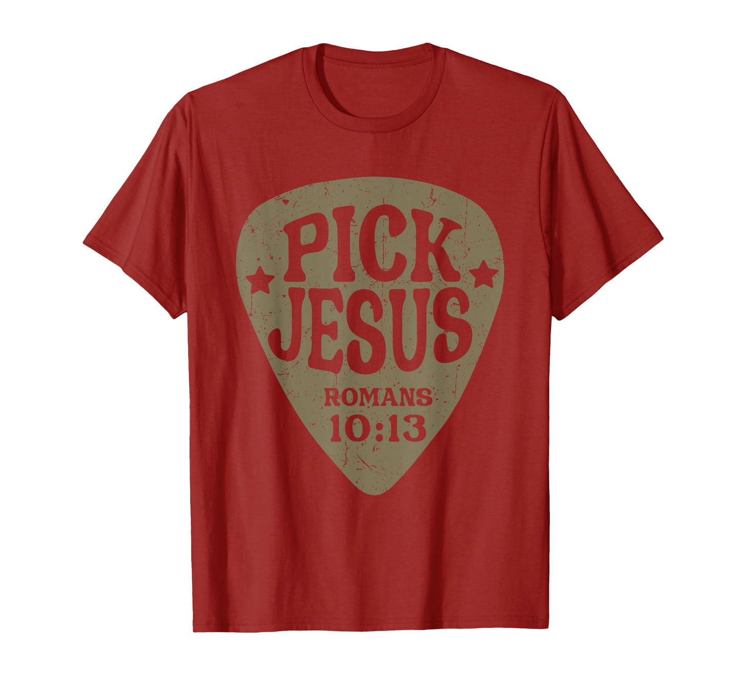 Guitar Pick Jesus Christian Music Guitarist Pastor Retro T-Shirt