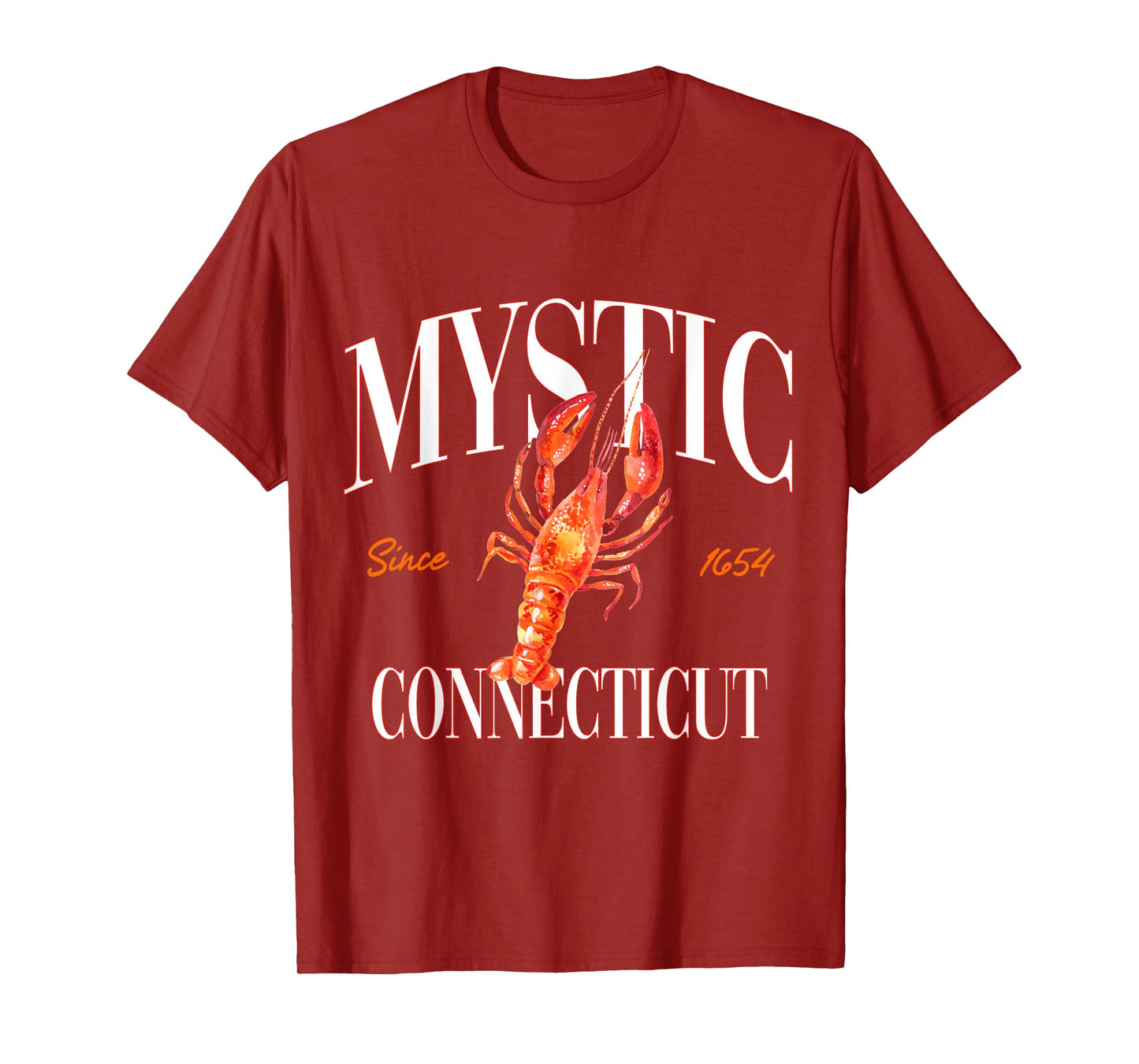 Mystic Connecticut Est. 1654 Lobster Souvenir Vintage Retro T-Shirt