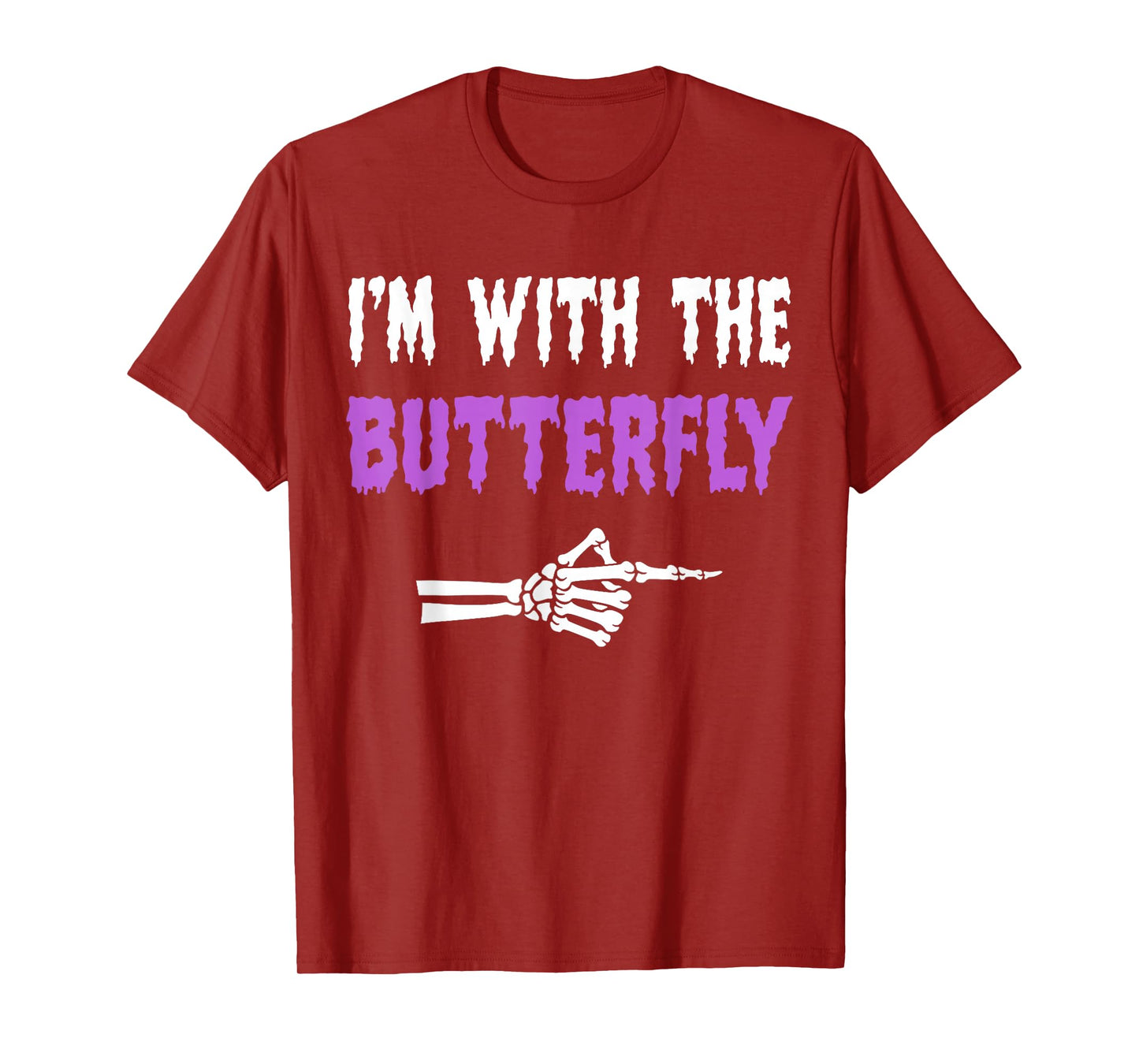 I'm With Butterfly Party Matching Couples Halloween Costume T-Shirt