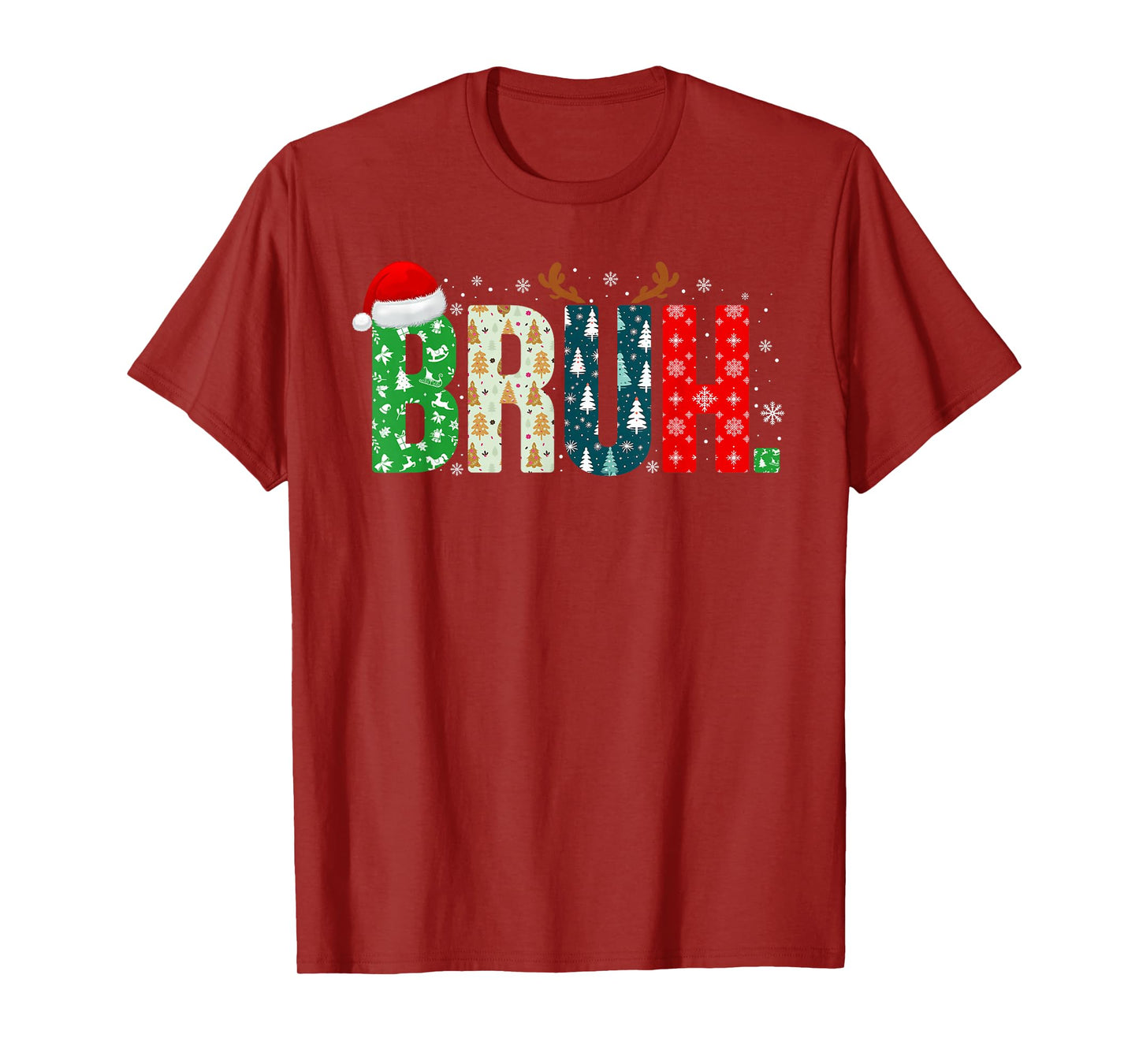 Bruh Christmas Boys Teens Kids Funny Christmas Xmas Pajamas T-Shirt