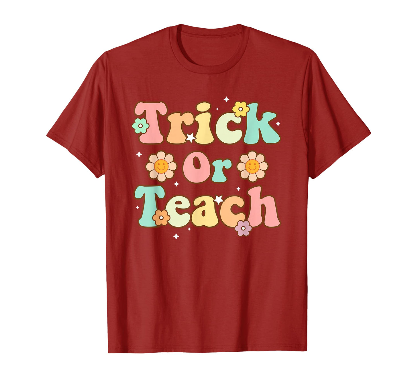 Trick Or Teach Floral Funny Teacher Halloween Costume 2025 T-Shirt