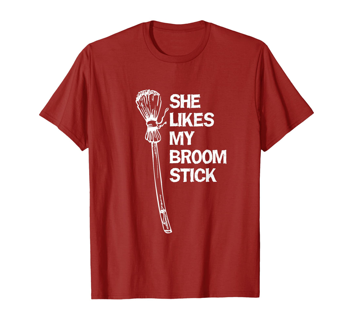 She Likes My Broomstick Halloween Couples Matching Husband T-Shirt