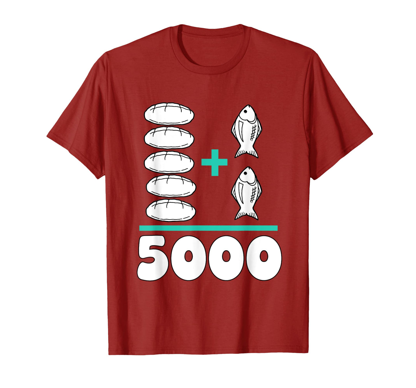 Jesus Fed The 5000 5 Loaves and 2 Fish Bible Verse Christian T-Shirt
