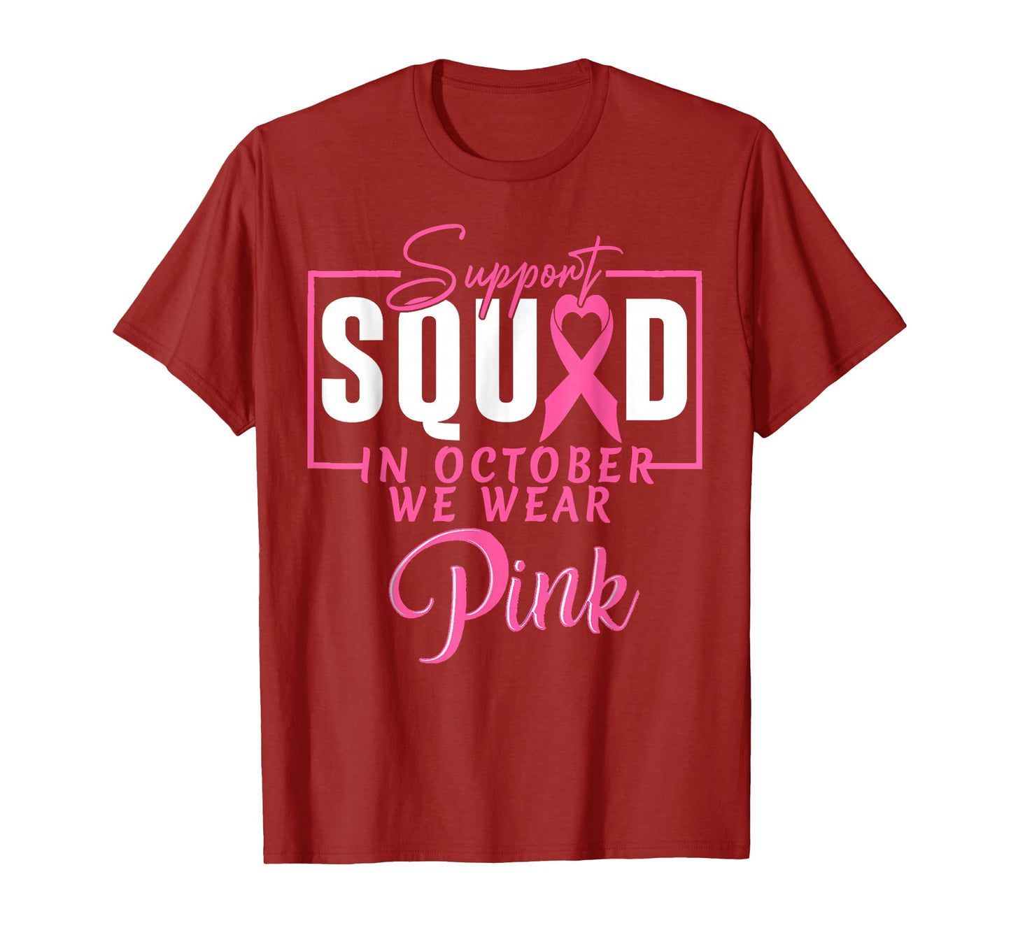 in October We Wear Pink Ghost Witch Breast Cancer Awareness T-Shirt