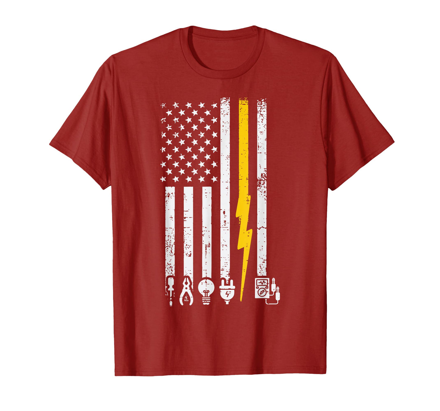 Electrician Icons US Flag Electrical Patriotic Men Women Kid T-Shirt