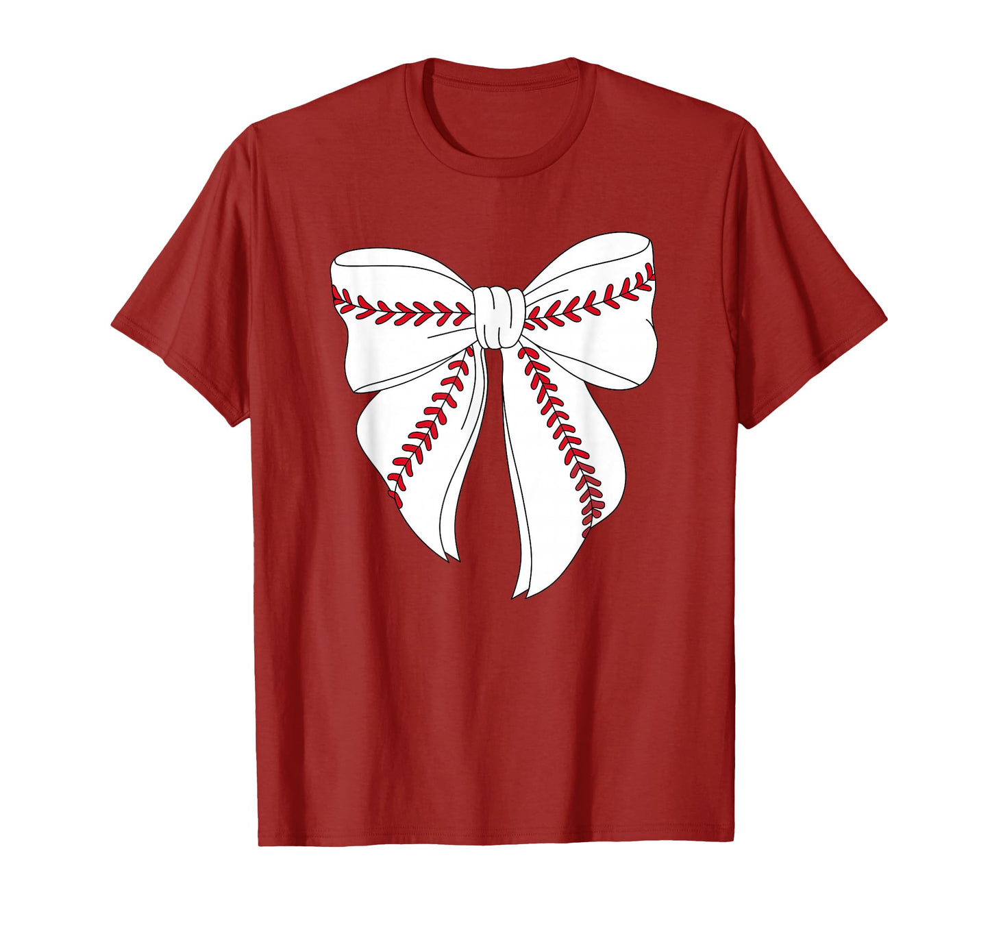 Cute Baseball Coquette Bow For Women Girls Baseball Mom Mama T-Shirt